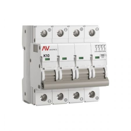 Выключатель автоматический AV-10 DC 4P 10A (K) 10kA EKF AVERES