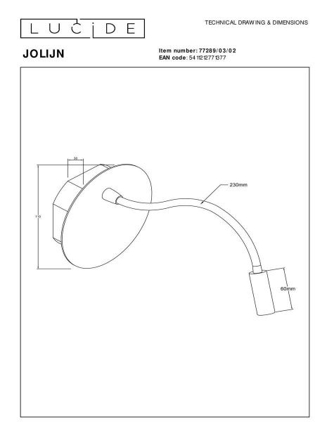 Бра Lucide Jolijn 77289/03/02
