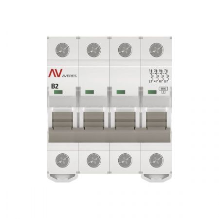 Выключатель автоматический AV-6 4P 2A (B) 6kA EKF AVERES