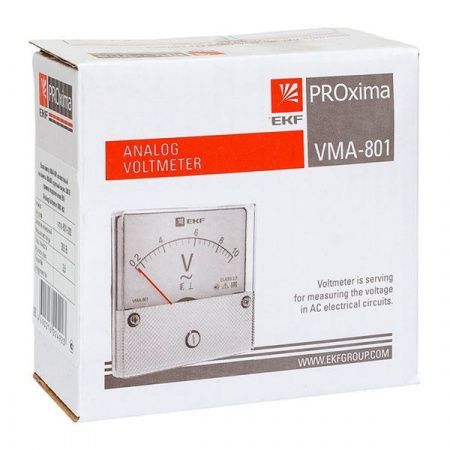 Вольтметр VMA-801 аналоговый на панель (80x80) круглый вырез 300В прямое подкл. EKF PROxima
