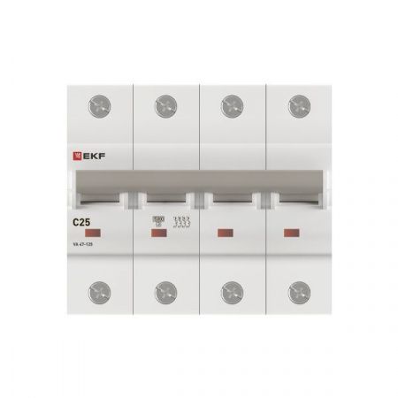 Автоматический выключатель ВА 47-125 4P 25А (C) 15кА PROXIMA EKF