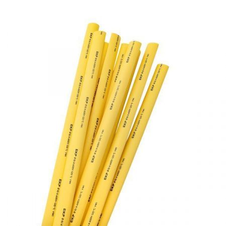 Термоусаживаемая трубка ТУТ нг 8/4 желтая в отрезках по 1м EKF PROxima