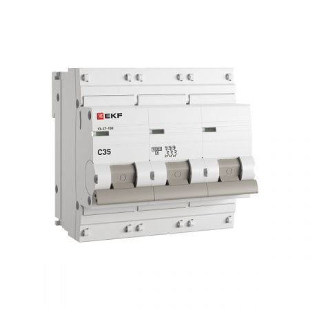 Автоматический выключатель ВА 47-100 3P 35А (C) 10kA PROXIMA EKF
