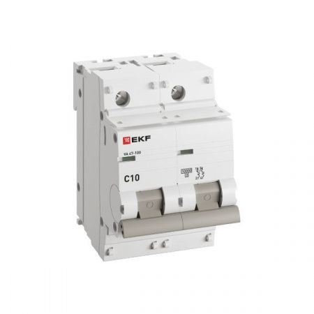 Автоматический выключатель ВА 47-100 2P 10А (C) 10kA PROXIMA EKF