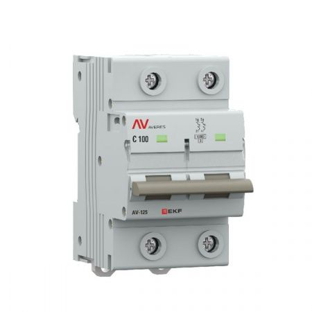 Выключатель автоматический AV-125 2P 100A (D) 10kA EKF AVERES
