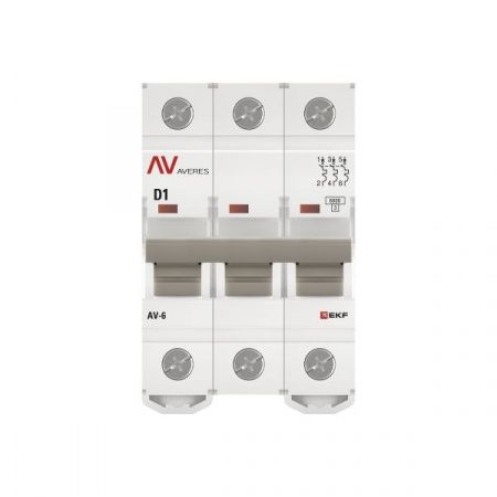 Выключатель автоматический AV-6 3P 1A (D) 6kA EKF AVERES