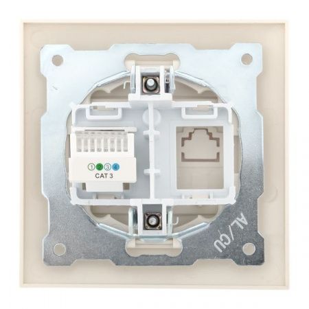 Валенсия розетка телефонная RJ-11 1-местная кремовая EKF PROxima