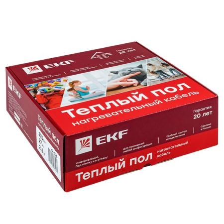 Теплый пол (нагревательный кабель) 375Вт 27 м 2,5 м2 (без терморегулятора) EKF