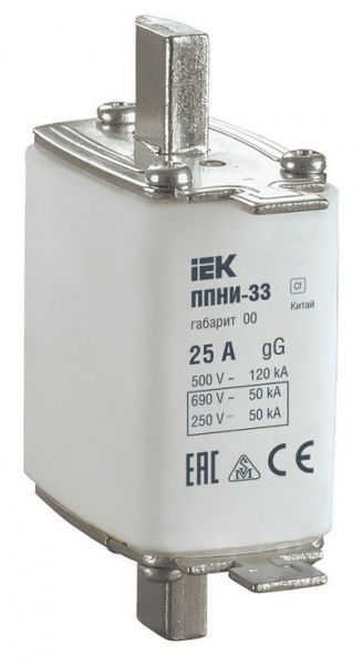 Плавкая вставка предохр.ППНИ-33 габ. 00  25А IEK