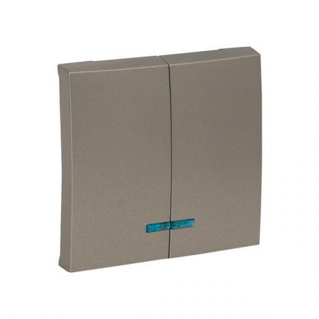 Валенсия лицевая панель выключателя 2-кл. с индикатором 10А кашемир EKF