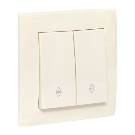 Валенсия выключатель 2-кл. 10А кремовый проходной EKF PROxima