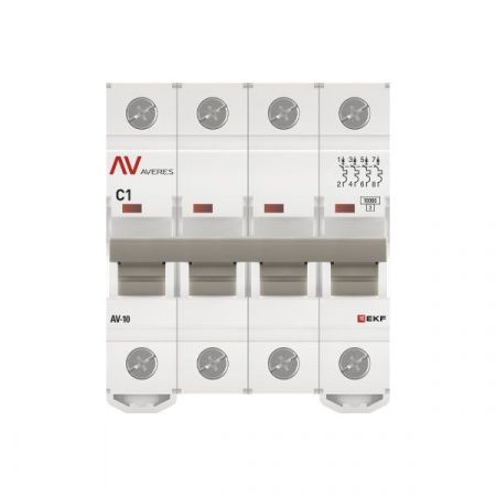 Выключатель автоматический AV-10 4P 1A (C) 10kA EKF AVERES