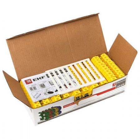 Клемма проходная винтовая JXB 6 мм2 желтая EKF